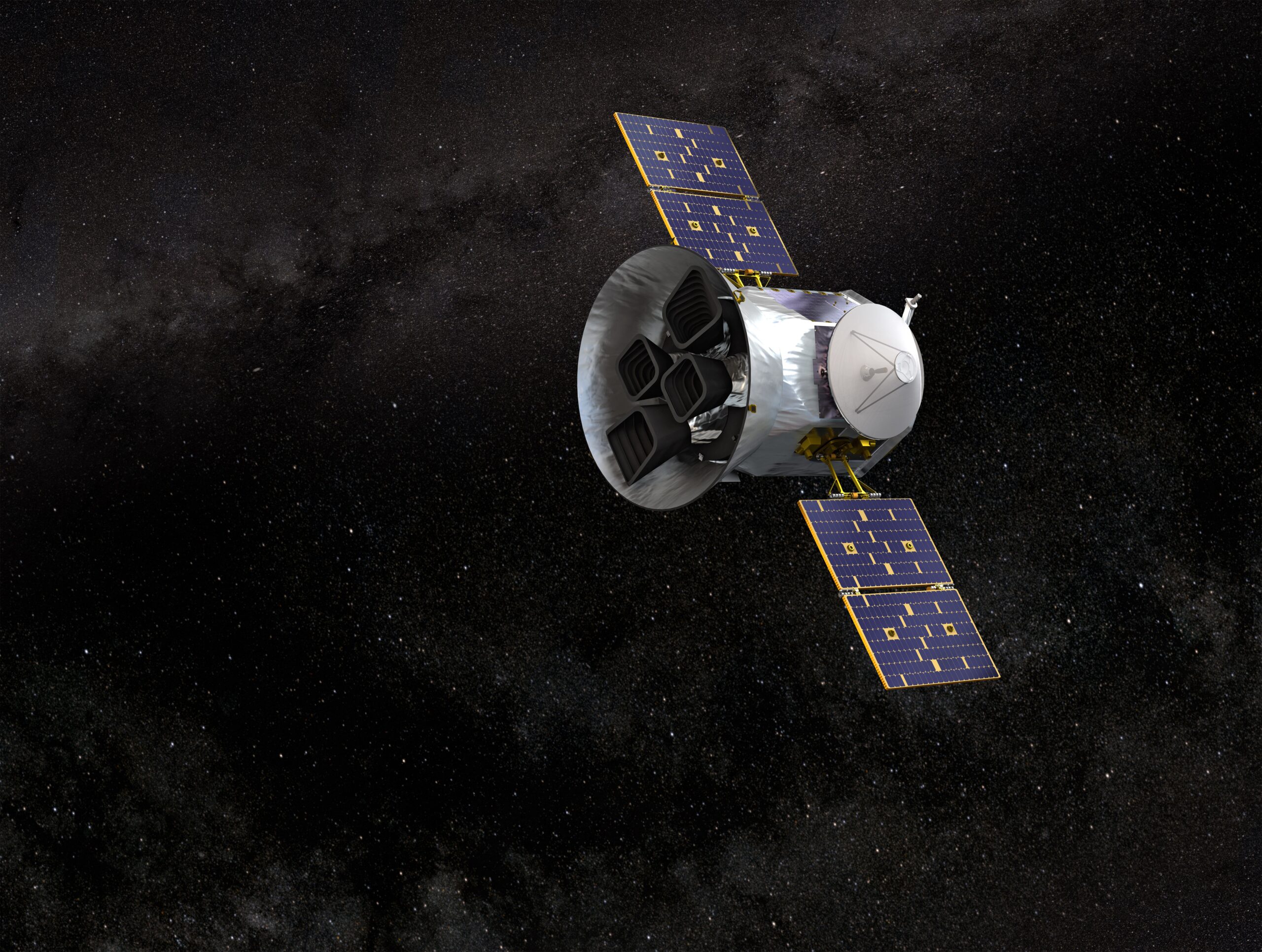 
		TESS spacecraft in space		