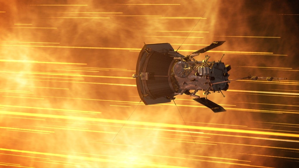 
		Artistic rendering of parker solar probe near the sun		