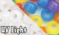 UV beads white outside of UV and colorful in UV
